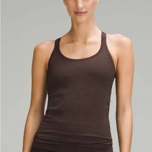 Lululemon Ebb to Street Brown Fitted Tank Top 🤎🤍